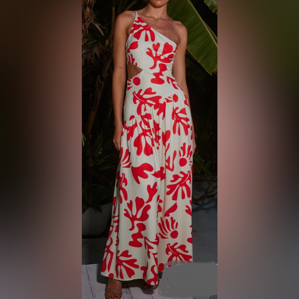 Runaway the label AKELI MAXI DRESS - ORANGE BOTANICA seven wonders NWT